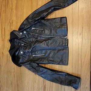 Forever 21 pleather hooded jacket